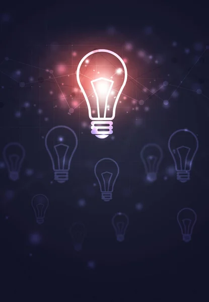 Ljus Smart Idé Koncept Bakgrund Med Lampor — Stockfoto