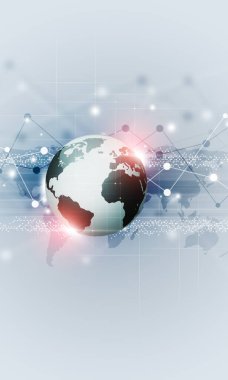 dijital web bağlantıları soyut teknoloji iletişim pankartı