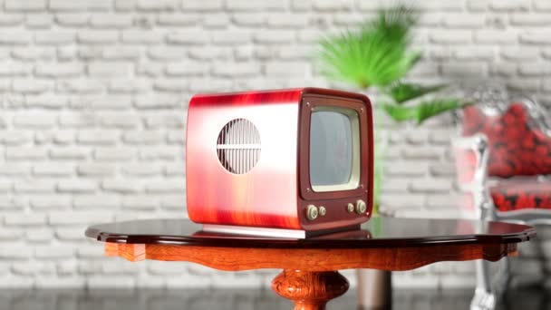 Retro Voorgrond Tegen Achtergrond Van Een Vintage Interieur — Stockvideo