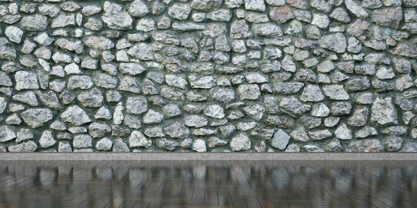 Interior com parede de pedra para todo o quadro — Fotografia de Stock