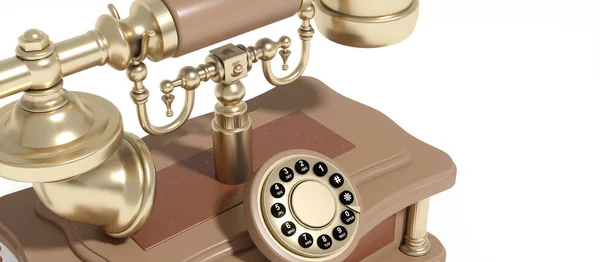 Retro telefon na bílém pozadí close-up — Stock fotografie