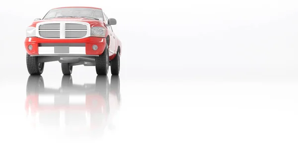 Κόκκινο αυτοκίνητο σε λευκό φόντο close-up — Φωτογραφία Αρχείου