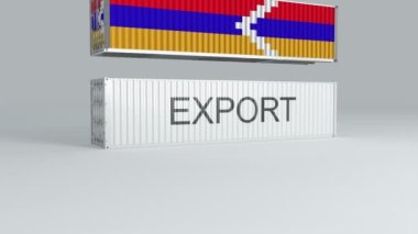 Nagorno Karabakh Cumhuriyet konteynırı bayrağın üzerine düştü ve onu kırdı.