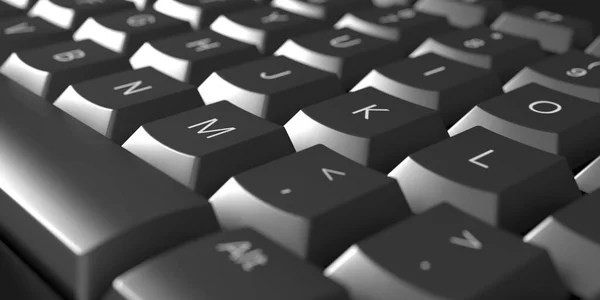 Black Computer Keyboard Close Full Frame Illustration — Stock Photo, Image