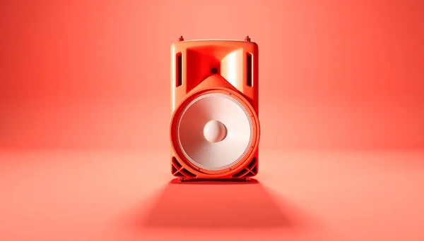 Red Speaker System Red Background Illustration — Stock Photo, Image