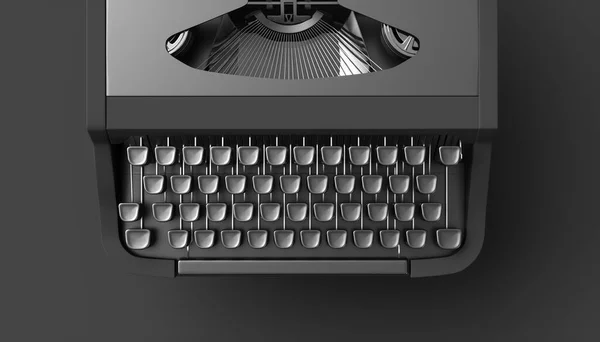 Черная Пишущая Машинка Черном Фоне Иллюстрация — стоковое фото