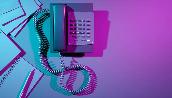 Home Telefoon Ultraviolette Verlichting Close Illustratie — Stockfoto