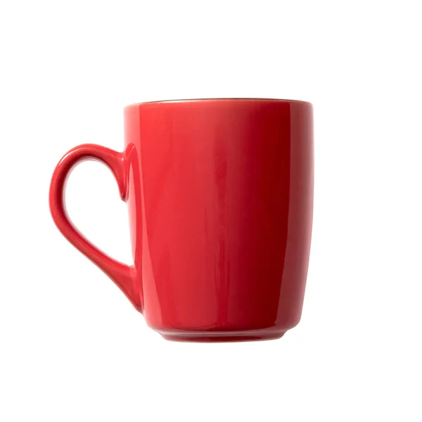 Taza roja sobre fondo blanco —  Fotos de Stock