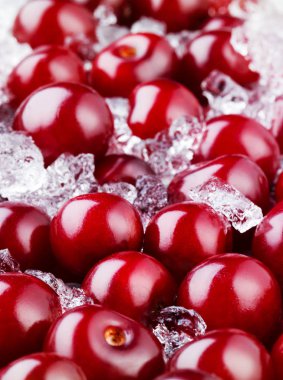 buz dondurulmuş vişne. Gıda arka plan