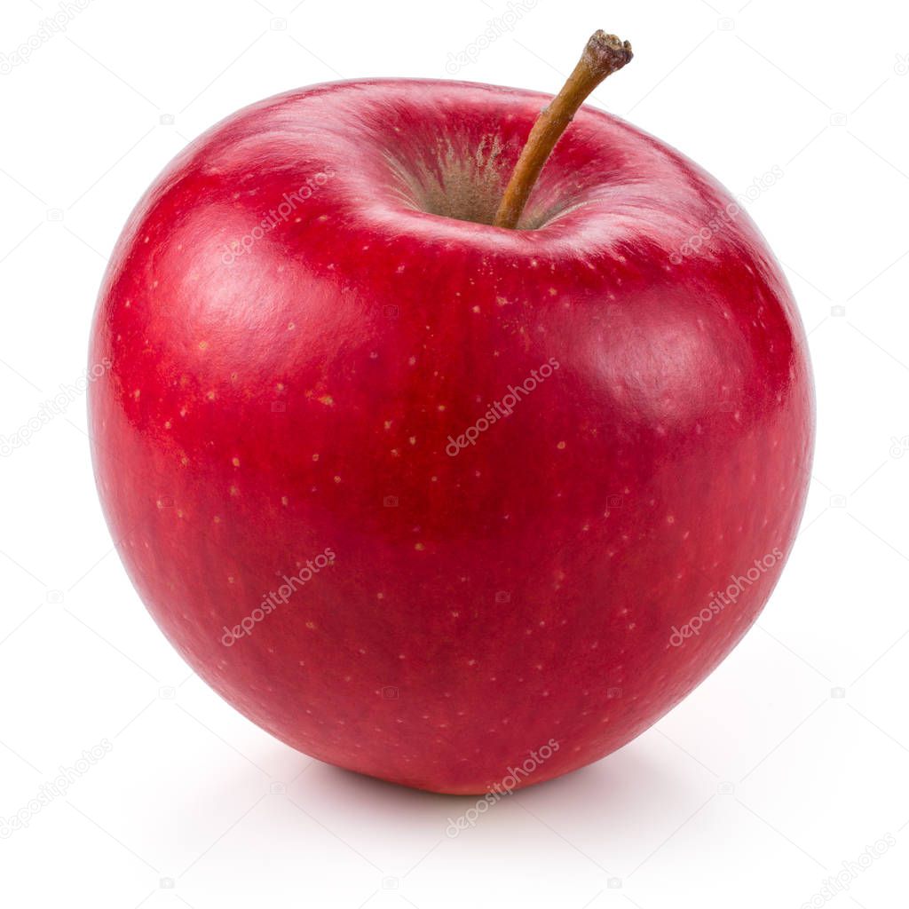 Fresh red apple isolated on white. With clipping path