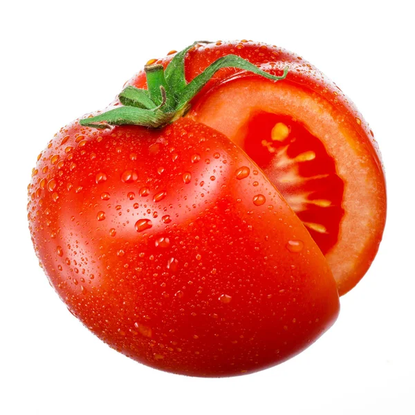 Tomato with cut isolated on white — Stock Photo, Image