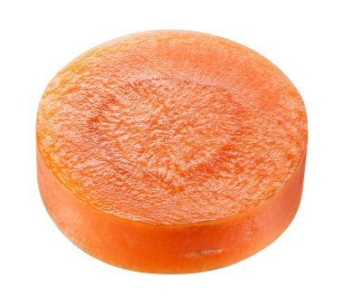 Havuç dilimi beyaz izole. Kırpma yolu ile.