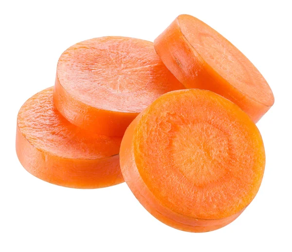 Carrot slices isolated on white. With clipping path. — ストック写真