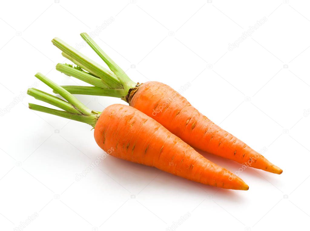 Carrot. Two vegetables on white background