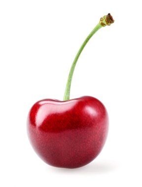 Kiraz izole edilmiş. Beyaz üzerine kiraz. Ekşi kiraz.