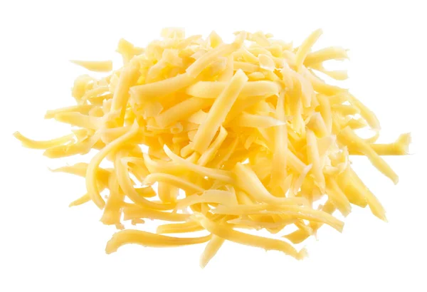 Cheese. Grated cheese isolated. Cheese on white background. — Stock Photo, Image