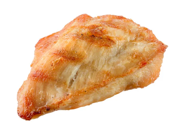 Peito de frango grelhado isolado em branco. Pedaço de carne. Peito de frango — Fotografia de Stock