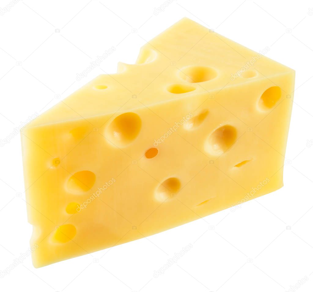 Cheese. Piece of cheese isolated. With clipping path.