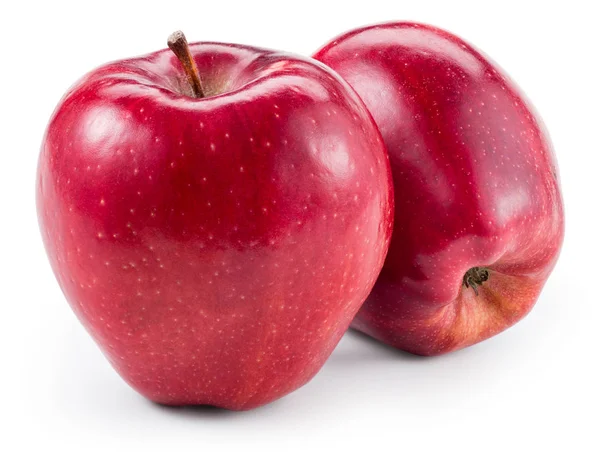 Pomme rouge. Pommes isolées sur blanc. Avec chemin de coupe — Photo