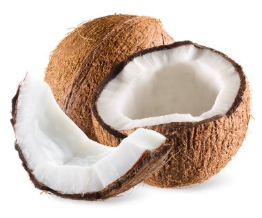 Yarısı ve yarısı beyaz hindistan cevizi.