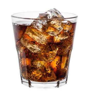 Beyaz üzerine buz küplü kola. kırpma yolu ile