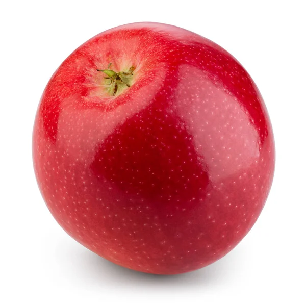 Pomme Rouge Fraîche Isolée Sur Blanc Avec Chemin Coupe — Photo