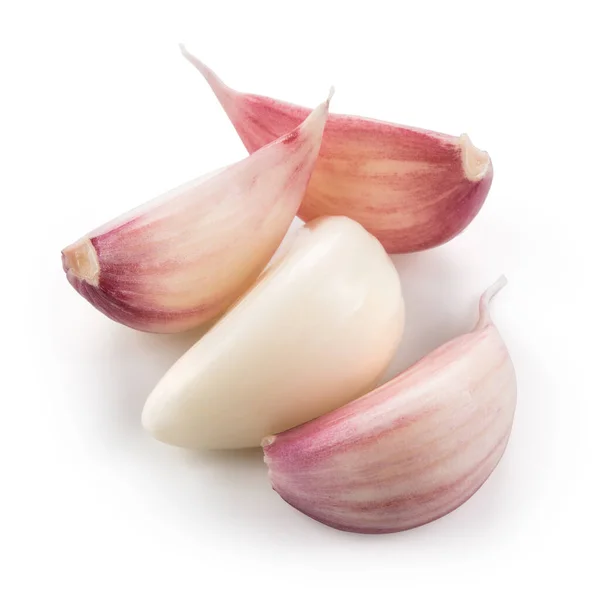 Garlic Cloves Isolated White Background Clipping Path — Stock Photo, Image
