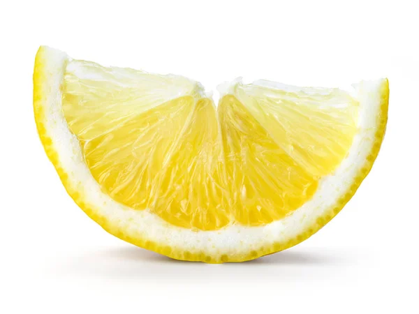 Frutta Limone Fetta Isolata Bianco — Foto Stock