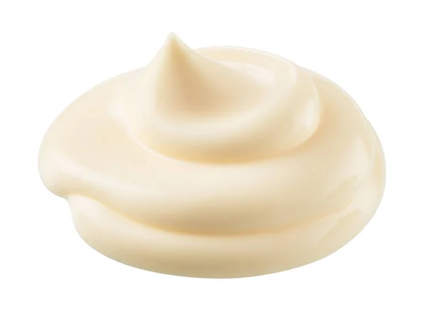 Een Handvol Mayonaise Draai Een Witte Achtergrond Knippad — Stockfoto