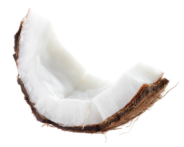 Kokosnuss Fruchtstück Auf Weißem Hintergrund — Stockfoto
