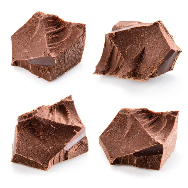 Schokoladenstück Isoliert Auf Weißem Hintergrund — Stockfoto