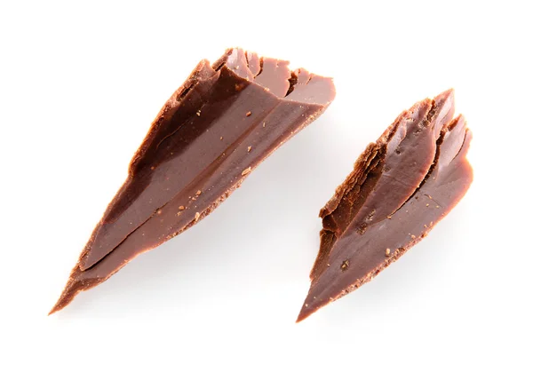 Chocolate Pieces Isolated White — Stock Photo, Image