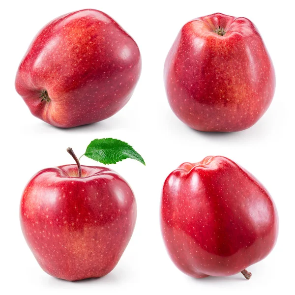 Red Apple Isolated White Collection Clipping Path — Stock Photo, Image