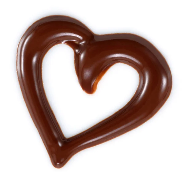 Шоколадное Сердце Белом Фоне — стоковое фото