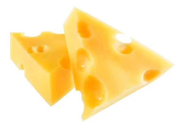 Stück Käse Isoliert Auf Weißem Hintergrund Mit Schnittpfad — Stockfoto