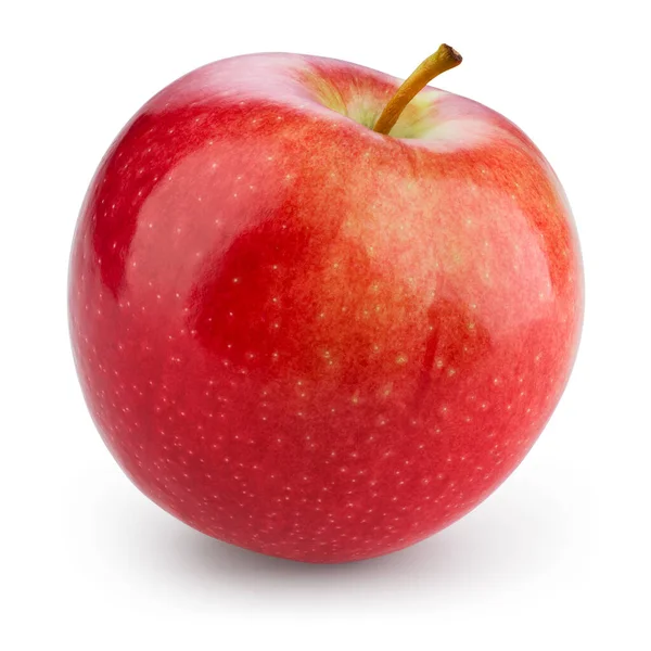Pomme Rouge Fraîche Isolée Sur Blanc Avec Chemin Coupe — Photo