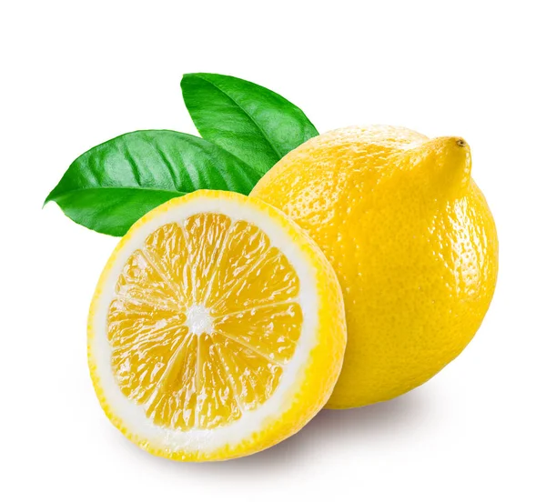 Свіжий Лимон Половиною Ізольовані Білому Тлі — стокове фото