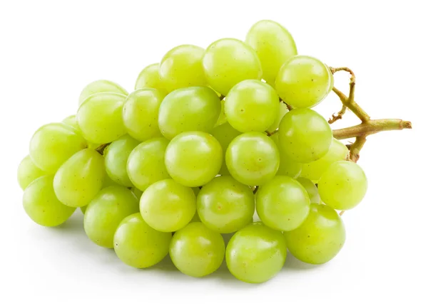 Зеленый Виноград Белом Фоне — стоковое фото