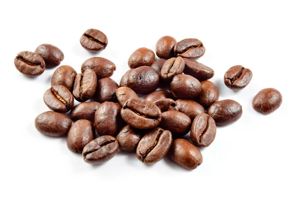 Roasted Coffee Beans Isolated White Background — Stock Photo, Image