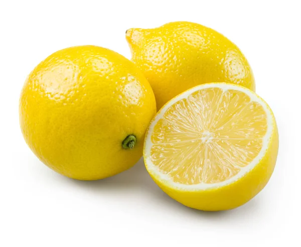 Limões Sobre Fundo Branco Fruta Isolada — Fotografia de Stock