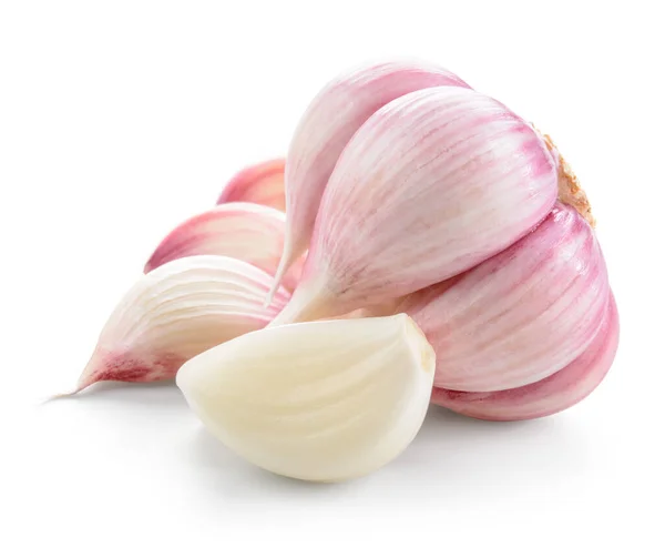 Garlic Bulbs Cloves Isolated White Background — Stock Photo, Image
