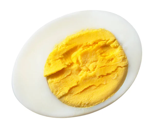 Uovo Sodo Mezzo Isolato Bianco Con Percorso Ritaglio — Foto Stock