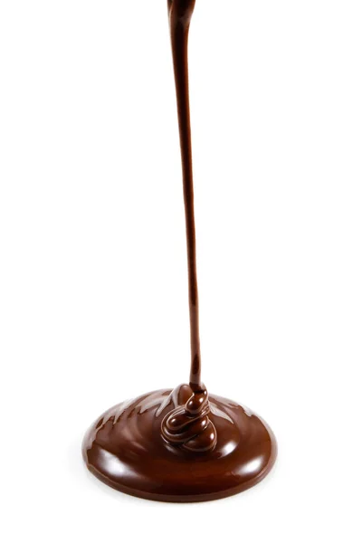 Heiße Geschmolzene Schokolade Isoliert Auf Weißem Hintergrund — Stockfoto