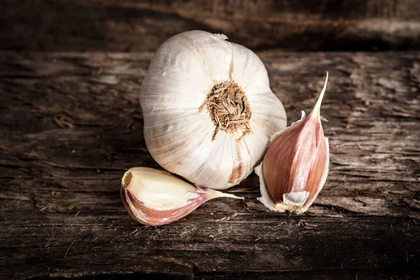 Natürlicher Bio Knoblauch Hintergrund — Stockfoto