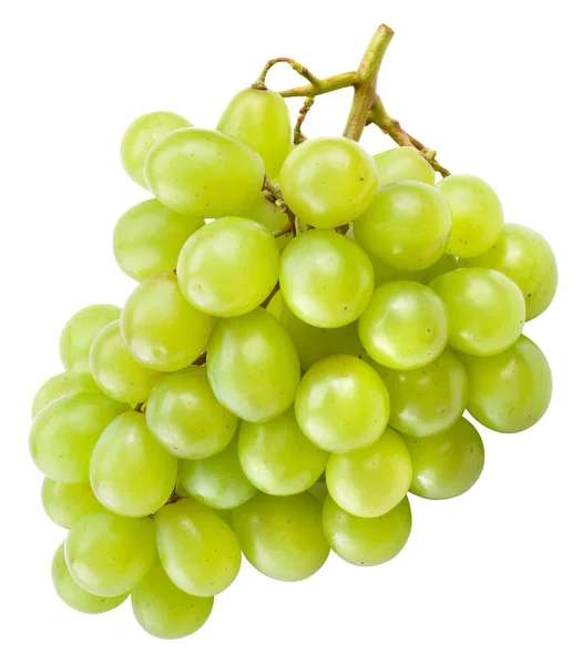 Fresh Green Grapes Isolated White Clipping Path — Stock Photo, Image