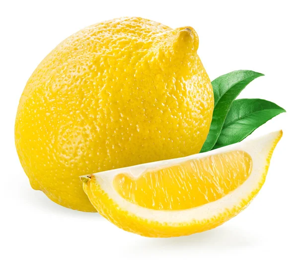 Лимон Скибочками Ізольовані Білому Тлі — стокове фото