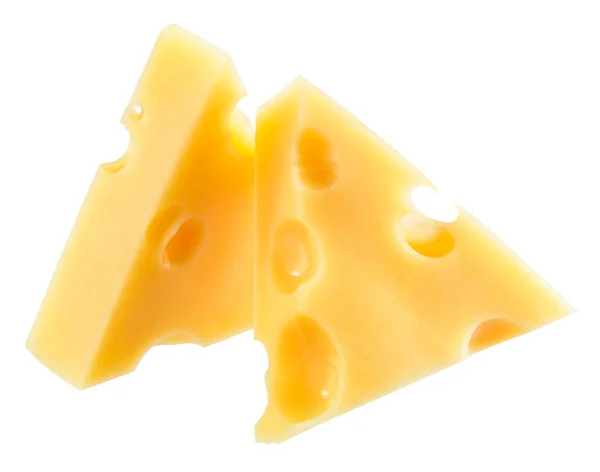 Stück Käse Isoliert Auf Weißem Hintergrund Mit Schnittpfad — Stockfoto