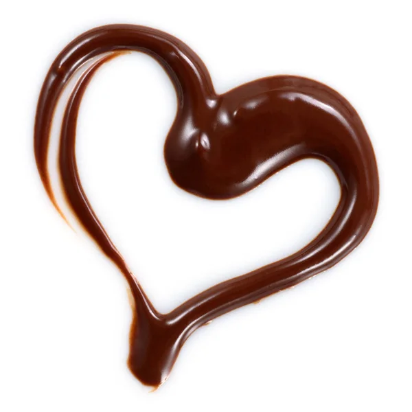 Corazón Chocolate Aislado Sobre Fondo Blanco —  Fotos de Stock