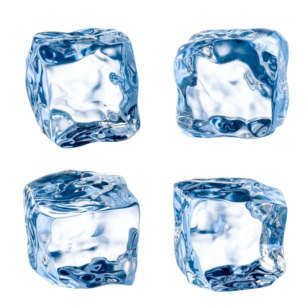 Cubes Ice White Background Clipping Path Stock Picture