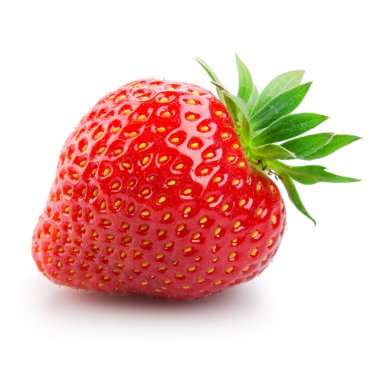 Çilek beyaz arkaplanda izole edildi